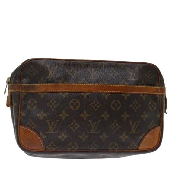 LOUIS VUITTON Monogram Compiegne 28 Clutch Bag M51845 LV Auth 70477 - Picture 1 of 14